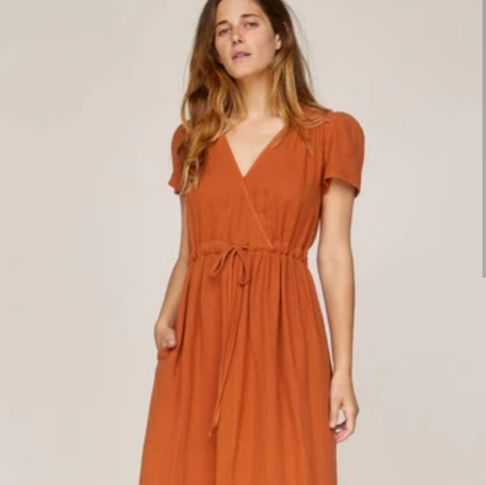 Christy Dawn Dress in Rust Gauze